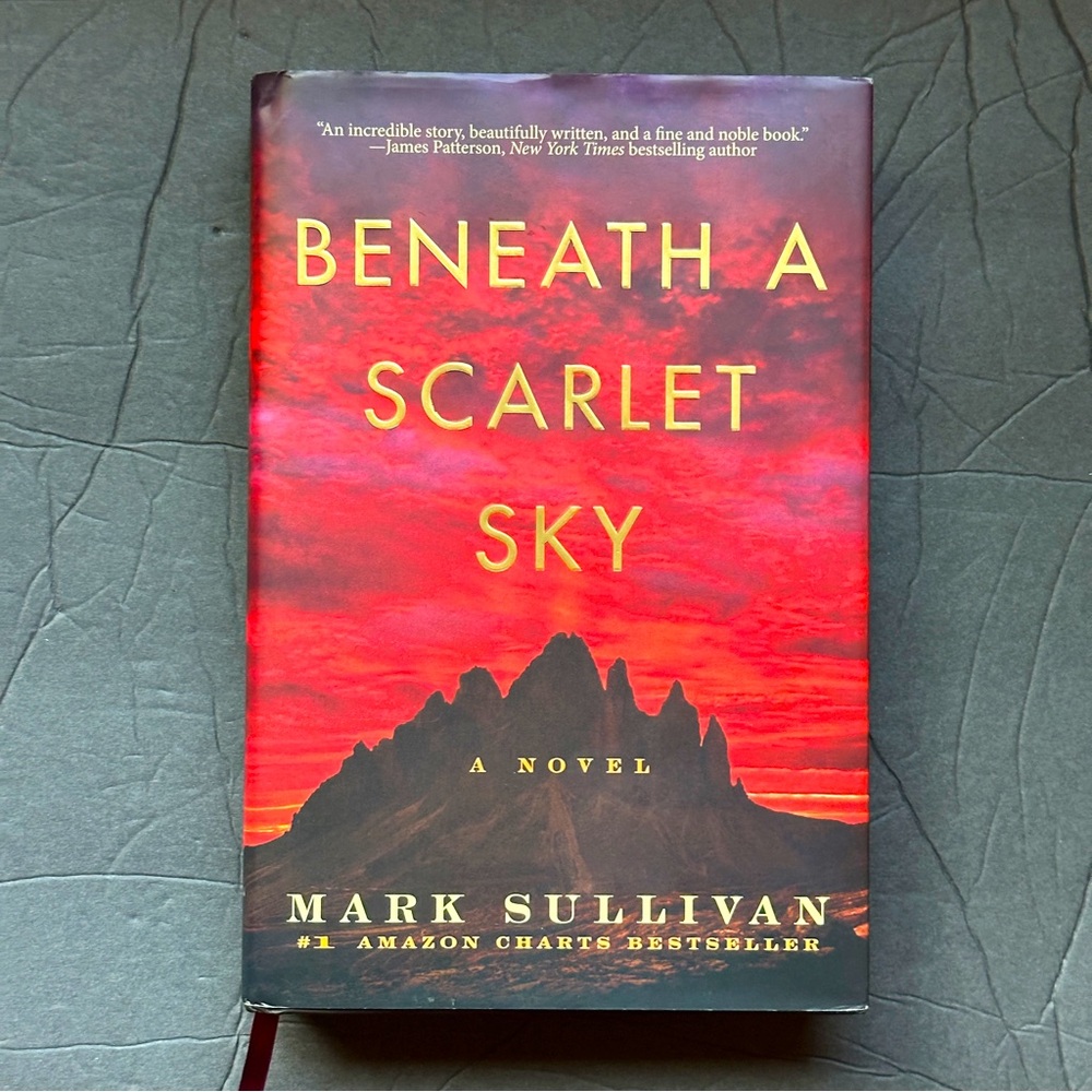 Beneath a Scarlet Sky by Mark Sullivan | Historical Fiction | Hardcover Book